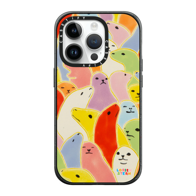 Lorien Stern x CASETiFY iPhone 14 Pro ケース マットブラック インパクトケース MagSafe対応 Seal Summer by Lorien Stern