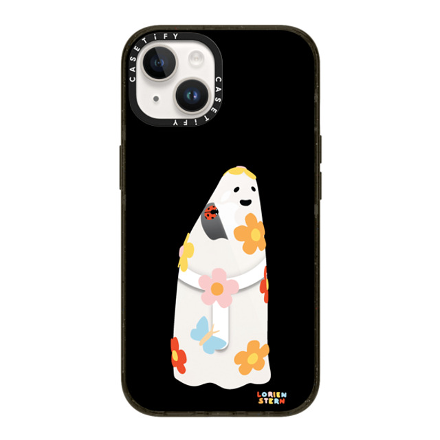 Lorien Stern x CASETiFY iPhone 14 ケース ブラック インパクトケース MagSafe対応 Flower Ghost Night