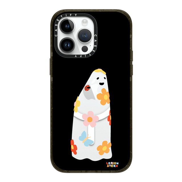 Lorien Stern x CASETiFY iPhone 14 Pro Max ケース ブラック インパクトケース MagSafe対応 Flower Ghost Night