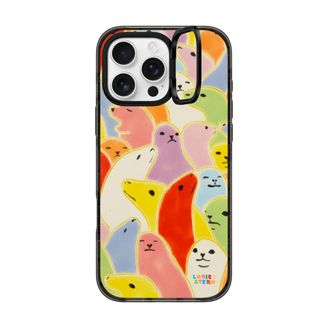 Lorien Stern x CASETiFY iPhone 16 Pro Max ケース ブラック インパクトリングスタンドケース MagSafe対応 Seal Summer by Lorien Stern