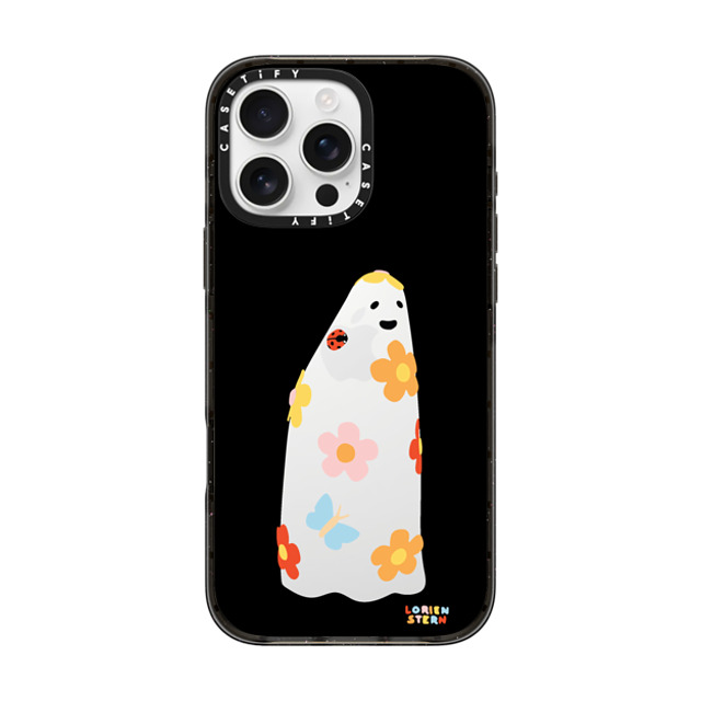 Lorien Stern x CASETiFY iPhone 16 Pro Max ケース ブラック インパクトケース Flower Ghost Night