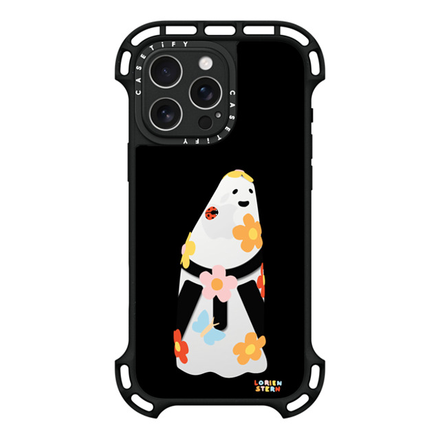 Lorien Stern x CASETiFY iPhone 16 Pro Max ケース ブラック ウルトラ バウンスケース MagSafe対応 Flower Ghost Night