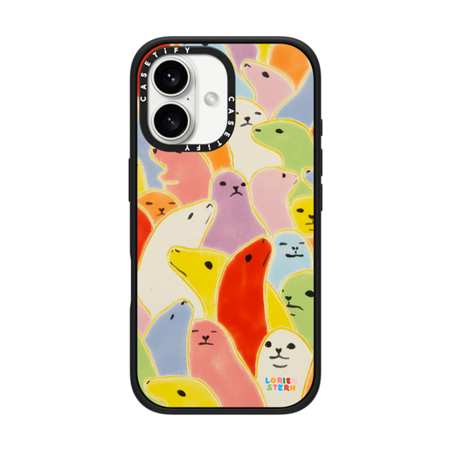Lorien Stern x CASETiFY iPhone 16 ケース マットブラック インパクトケース MagSafe対応 Seal Summer by Lorien Stern