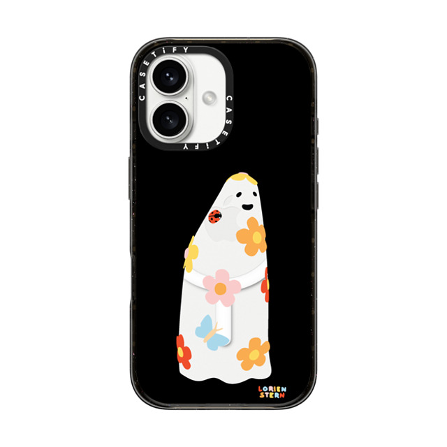 Lorien Stern x CASETiFY iPhone 16 ケース ブラック インパクトケース MagSafe対応 Flower Ghost Night