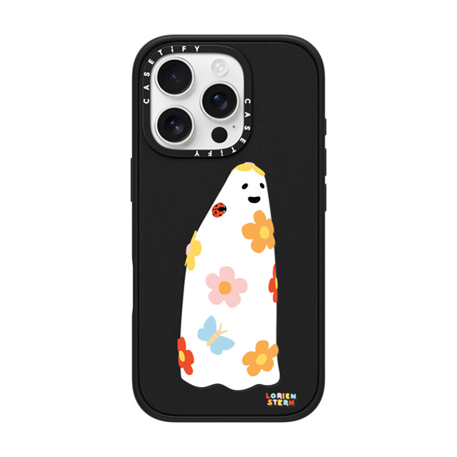 Lorien Stern x CASETiFY iPhone 16 Pro Case Matte Black Impact Case MagSafe Compatible Flower Ghost Back to School Lorien Stern x CASETiFY iPhone 16 Pro Case Matte Black Impact Case MagSafe Compatible Flower Ghost Back to School