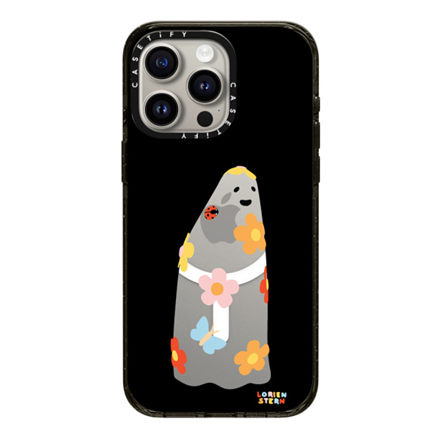 Lorien Stern x CASETiFY iPhone 15 Pro Max ケース ブラック インパクトケース MagSafe対応 Flower Ghost Night