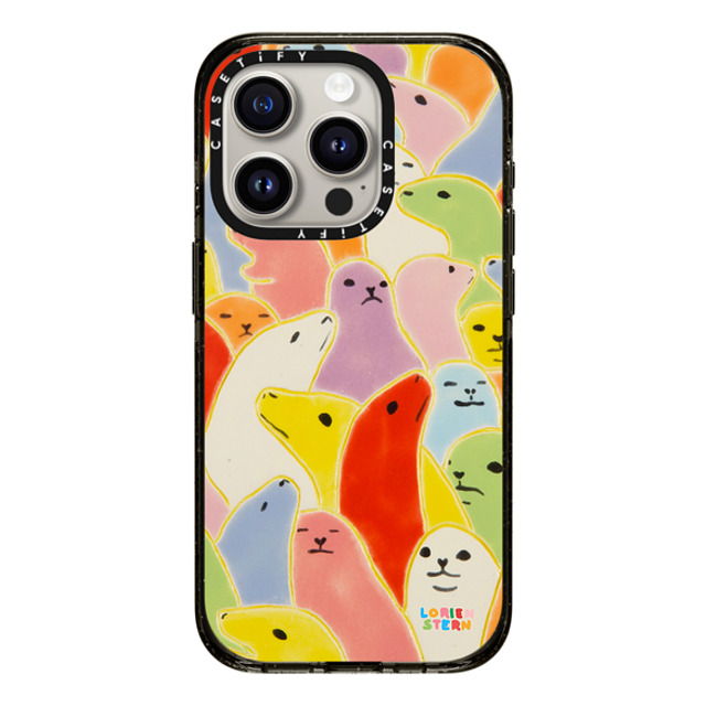 Lorien Stern x CASETiFY iPhone 15 Pro ケース ブラック インパクトケース MagSafe対応 Seal Summer by Lorien Stern