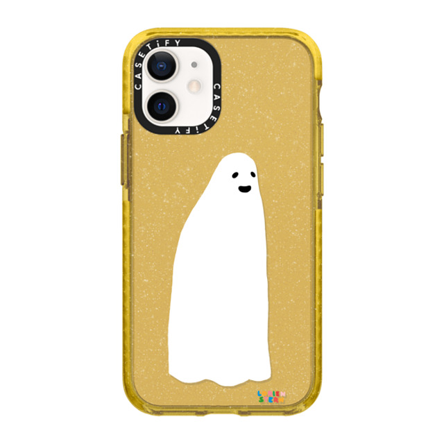 Lorien Stern x CASETiFY iPhone 12 mini ケース Yellow (Glitter) インパクトケース Ghost Snow Globe