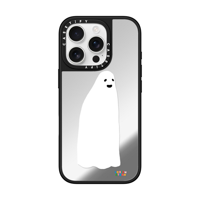 Lorien Stern x CASETiFY iPhone 16 Pro Case Cartoon,Icon Silver on Black ミラーケース MagSafe対応 Ghost Snow Globe Father's Day Lorien Stern x CASETiFY iPhone 16 Pro Case Cartoon,Icon Silver on Black ミラーケース MagSafe対応 Ghost Snow Globe Father's Day
