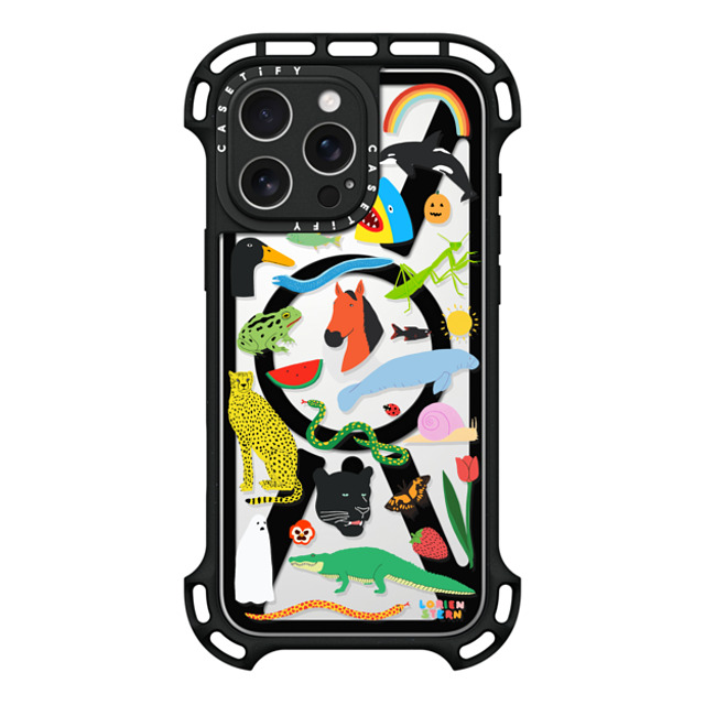 Lorien Stern x CASETiFY iPhone 16 Pro Max ケース ブラック ウルトラ バウンスケース MagSafe対応 Beautiful Planet