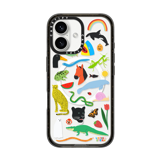 Lorien Stern x CASETiFY iPhone 16 ケース ブラック インパクトケース MagSafe対応 Beautiful Planet