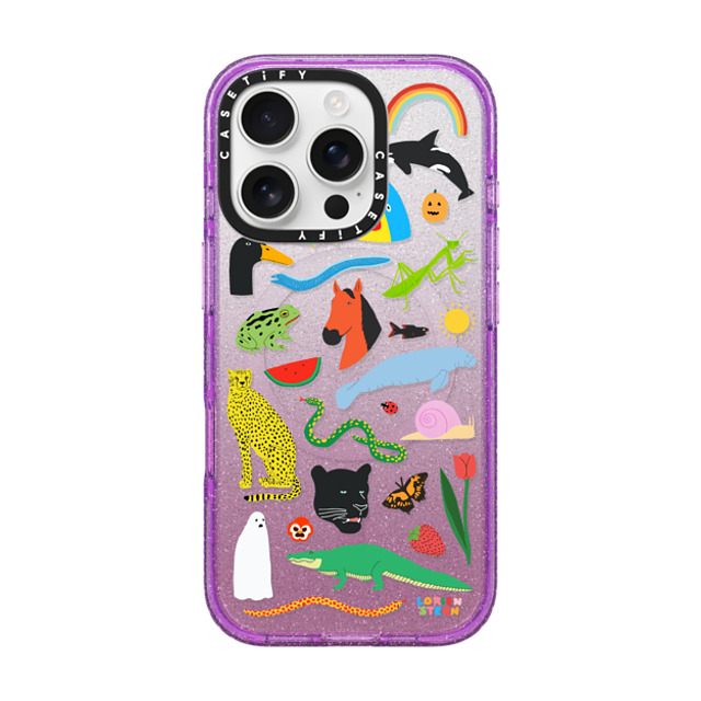 Lorien Stern x CASETiFY iPhone 16 Pro ケース Sticker,Floral Glitter Purple インパクトケース MagSafe対応 Beautiful Planet Back to School Lorien Stern x CASETiFY iPhone 16 Pro ケース Sticker,Floral Glitter Purple インパクトケース MagSafe対応 Beautiful Planet Back to School