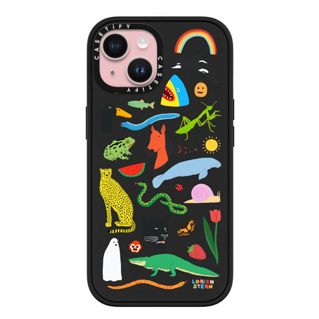 Lorien Stern x CASETiFY iPhone 15 ケース マットブラック インパクトケース MagSafe対応 Beautiful Planet