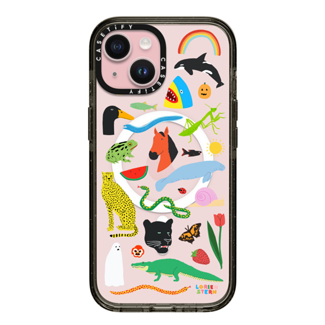 Lorien Stern x CASETiFY iPhone 15 ケース ブラック インパクトケース MagSafe対応 Beautiful Planet