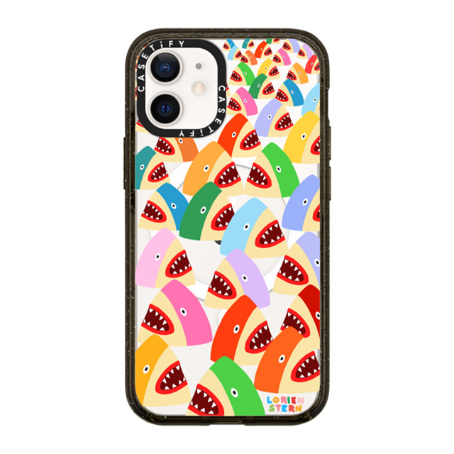Lorien Stern x CASETiFY iPhone 12 mini Case Cartoon,Pattern Black Impact Case MagSafe Compatible Shark Party Back to School Lorien Stern x CASETiFY iPhone 12 mini Case Cartoon,Pattern Black Impact Case MagSafe Compatible Shark Party Back to School
