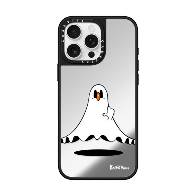 Koichi Yairi x CASETiFY iPhone 16 Pro Max ケース Cartoon,Pop Art Silver on Black ミラーケース MagSafe対応 Moony ghost Back to School Koichi Yairi x CASETiFY iPhone 16 Pro Max ケース Cartoon,Pop Art Silver on Black ミラーケース MagSafe対応 Moony ghost Back to School