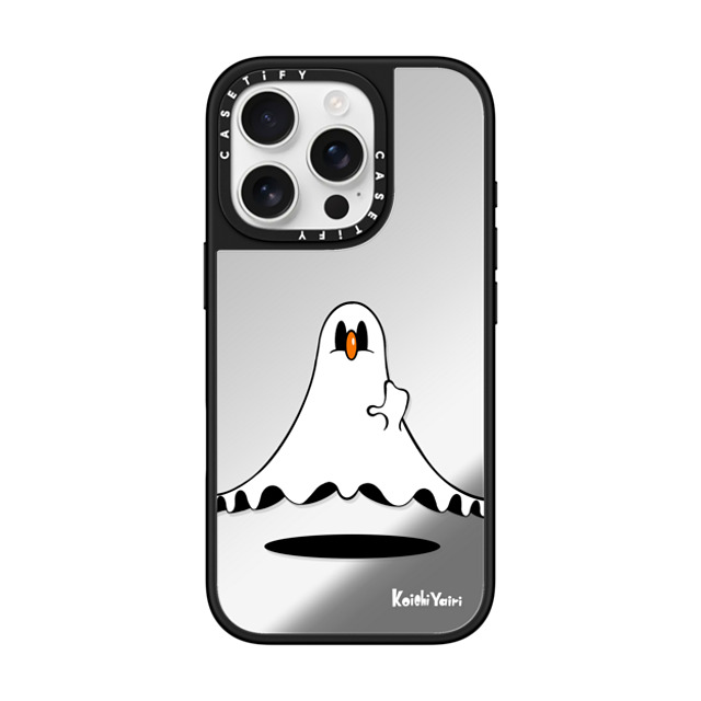 Koichi Yairi x CASETiFY iPhone 16 Pro ケース Cartoon,Pop Art Silver on Black ミラーケース MagSafe対応 Moony ghost Back to School Koichi Yairi x CASETiFY iPhone 16 Pro ケース Cartoon,Pop Art Silver on Black ミラーケース MagSafe対応 Moony ghost Back to School