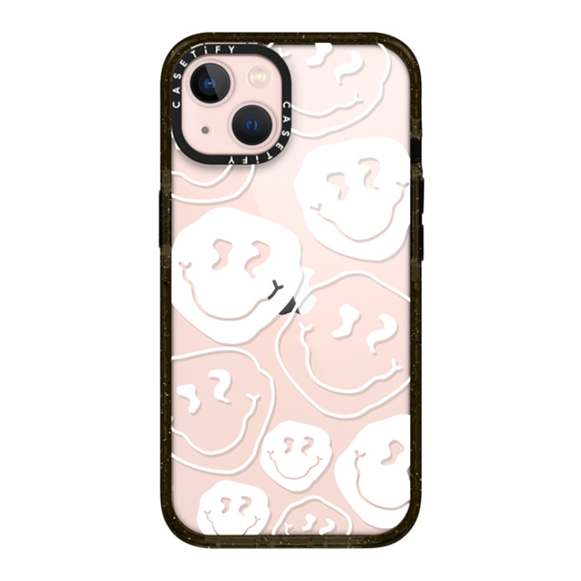 Girl Knows All x CASETiFY iPhone 13 ケース ブラック インパクトケース Smile, White Ink.