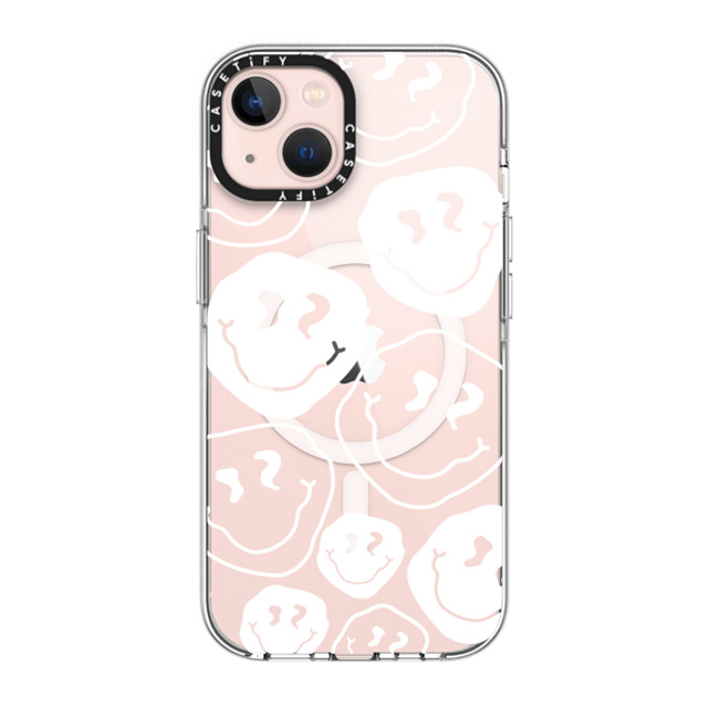 Girl Knows All x CASETiFY iPhone 13 ケース クリア クリア ケース MagSafe対応 Smile, White Ink.
