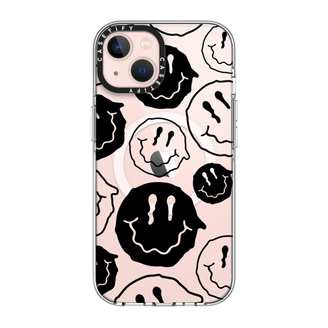 Girl Knows All x CASETiFY iPhone 13 ケース クリア クリア ケース MagSafe対応 Black Smile