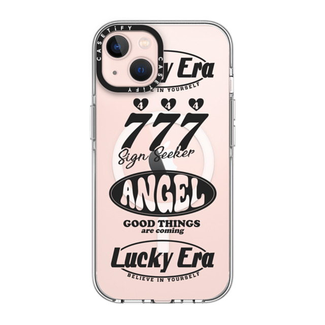 Girl Knows All x CASETiFY iPhone 13 ケース クリア クリア ケース MagSafe対応 Angel Baby! Black, Mirror