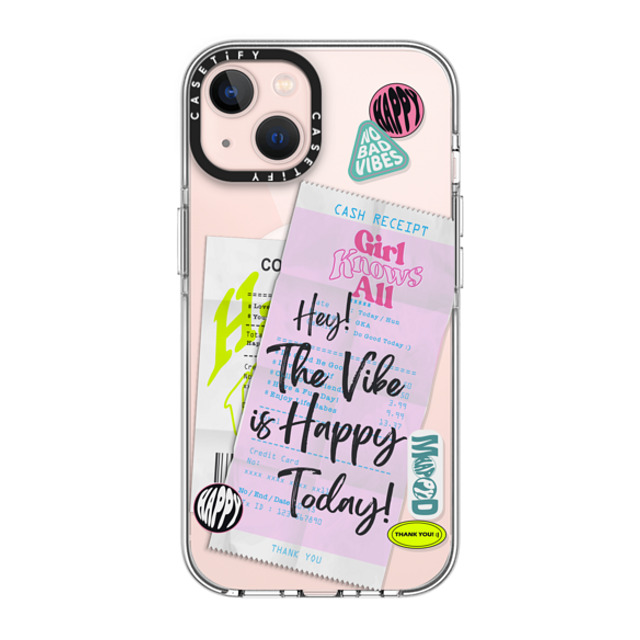 Girl Knows All x CASETiFY iPhone 13 ケース クリア クリア ケース MagSafe対応 Happy Receipt