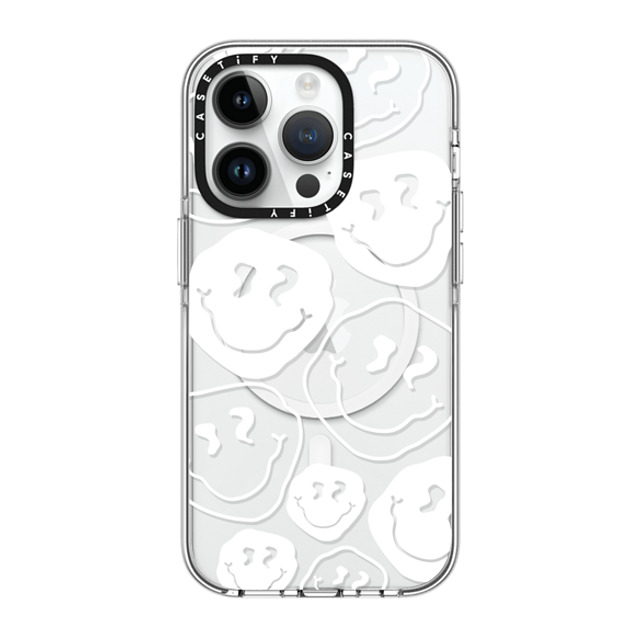 Girl Knows All x CASETiFY iPhone 14 Pro ケース クリア クリア ケース MagSafe対応 Smile, White Ink.