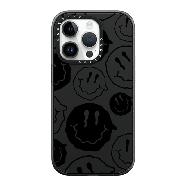 Girl Knows All x CASETiFY iPhone 14 Pro ケース マットブラック インパクトケース MagSafe対応 Black Smile