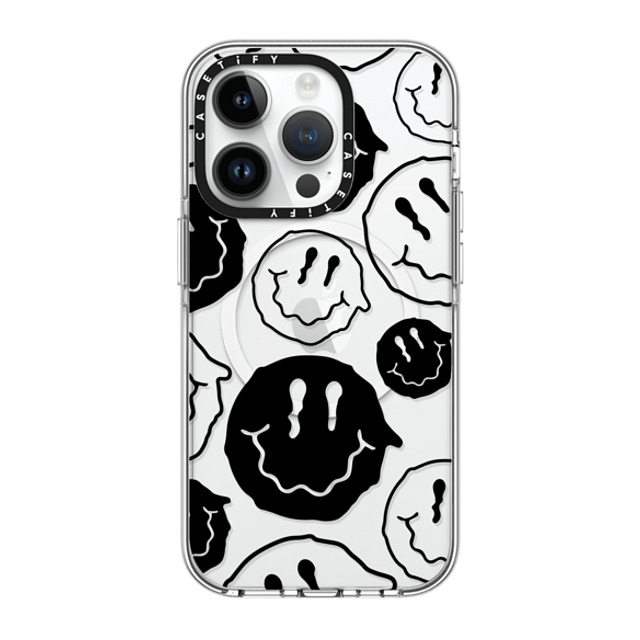 Girl Knows All x CASETiFY iPhone 14 Pro ケース クリア クリア ケース MagSafe対応 Black Smile