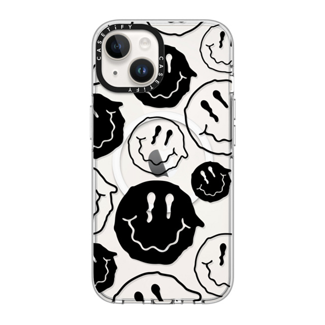 Girl Knows All x CASETiFY iPhone 14 ケース クリア クリア ケース MagSafe対応 Black Smile