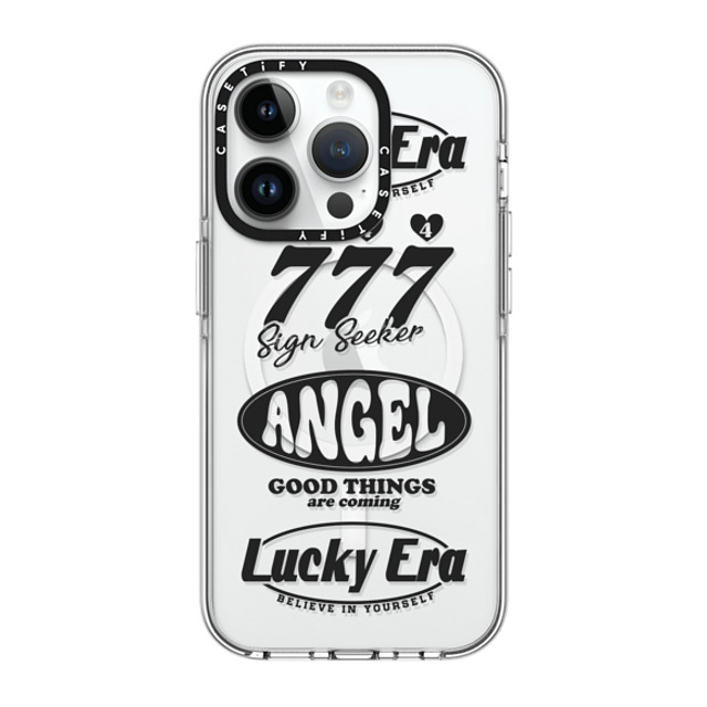 Girl Knows All x CASETiFY iPhone 14 Pro ケース クリア クリア ケース MagSafe対応 Angel Baby! Black, Mirror