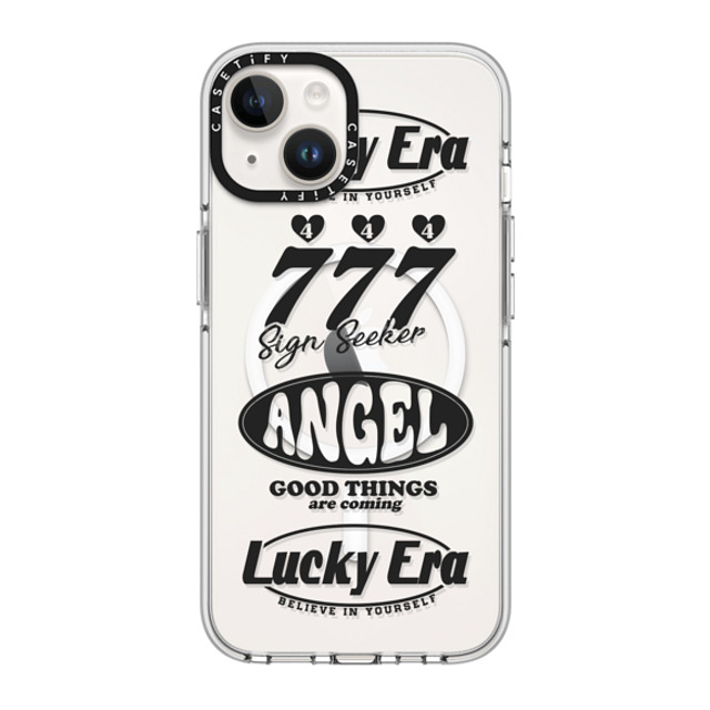 Girl Knows All x CASETiFY iPhone 14 Case Clear Clear Case MagSafe Compatible Angel Baby! Black, Mirror Girl Knows All x CASETiFY iPhone 14 Case Clear Clear Case MagSafe Compatible Angel Baby! Black, Mirror