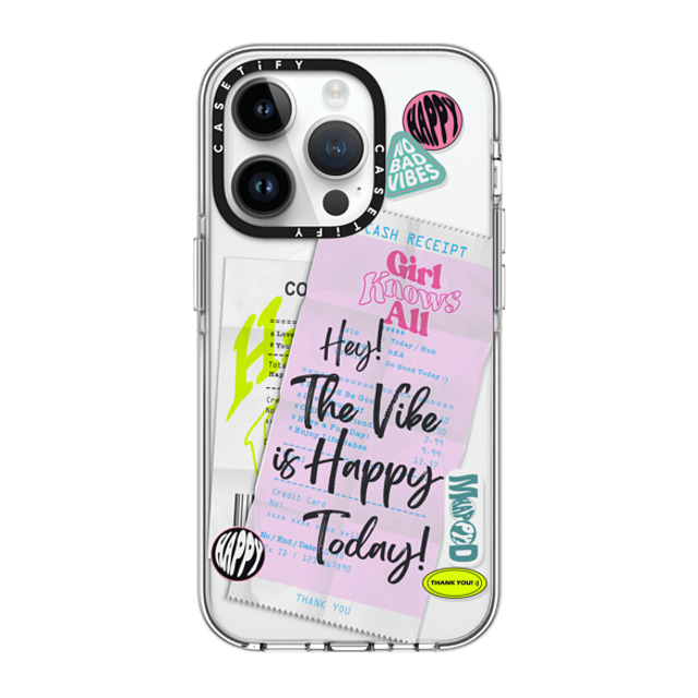 Girl Knows All x CASETiFY iPhone 14 Pro ケース クリア クリア ケース MagSafe対応 Happy Receipt