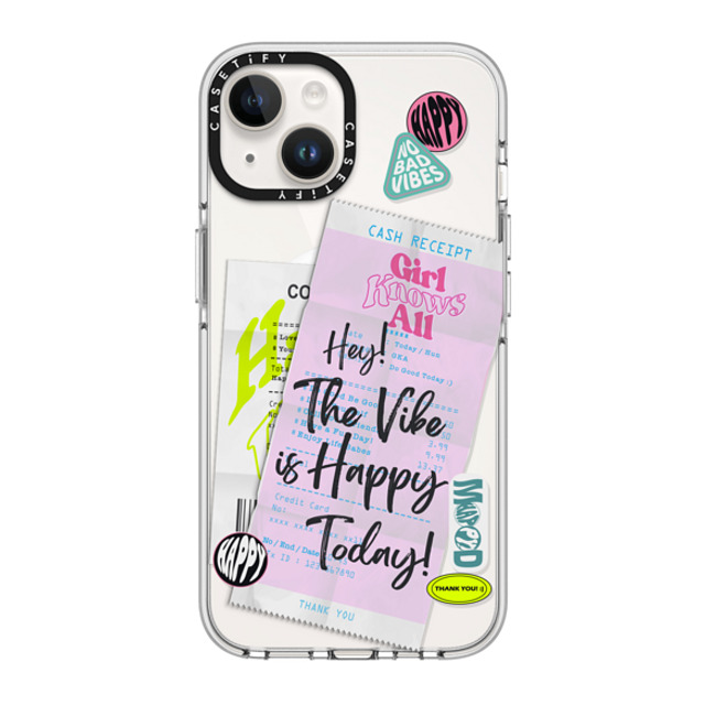 Girl Knows All x CASETiFY iPhone 14 ケース クリア クリア ケース MagSafe対応 Happy Receipt