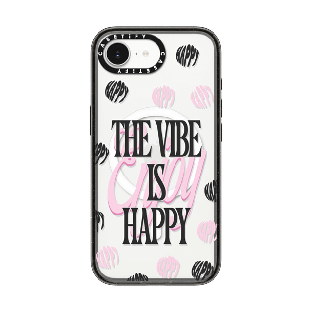 Girl Knows All x CASETiFY iPhone 16e ケース Typography ブラック インパクトケース MagSafe対応 The Vibe Is Happy, Enjoy! Back to School Girl Knows All x CASETiFY iPhone 16e ケース Typography ブラック インパクトケース MagSafe対応 The Vibe Is Happy, Enjoy! Back to School