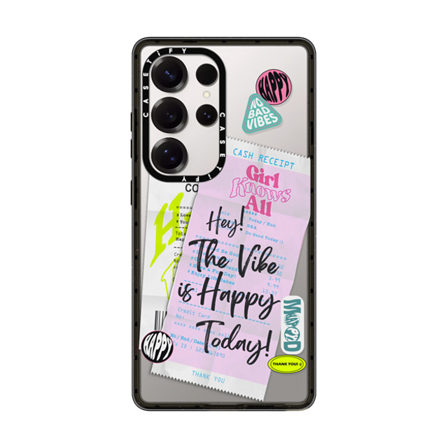 Girl Knows All x CASETiFY Galaxy S25 Ultra ケース Typography ブラック Impact Magnetic Case Happy Receipt Girl Knows All x CASETiFY Galaxy S25 Ultra ケース Typography ブラック Impact Magnetic Case Happy Receipt