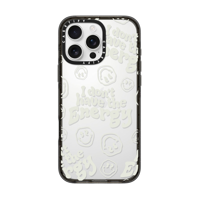 Girl Knows All x CASETiFY iPhone 16 Pro Max Case Quote,Monochrome Black インパクトケース I Don't Have The Energy (Transparent) Back to School Girl Knows All x CASETiFY iPhone 16 Pro Max Case Quote,Monochrome Black インパクトケース I Don't Have The Energy (Transparent) Back to School