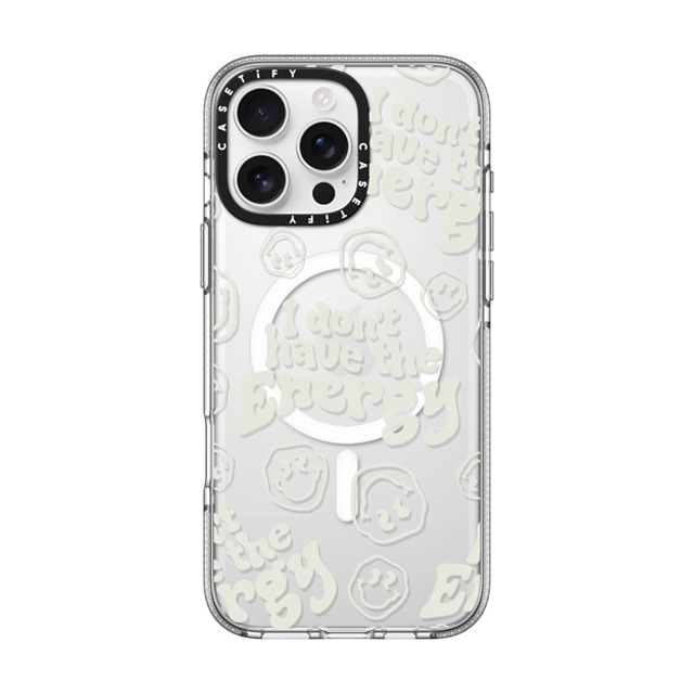 Girl Knows All x CASETiFY iPhone 16 Pro Max Case Quote,Monochrome クリア クリア ケース MagSafe対応 I Don't Have The Energy (Transparent) Mother's Day Girl Knows All x CASETiFY iPhone 16 Pro Max Case Quote,Monochrome クリア クリア ケース MagSafe対応 I Don't Have The Energy (Transparent) Mother's Day