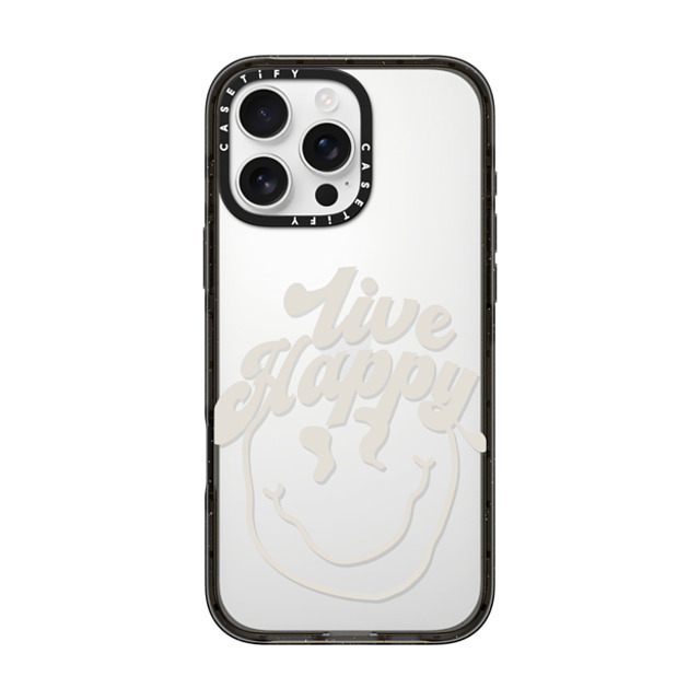 Girl Knows All x CASETiFY iPhone 16 Pro Max ケース Quote,Chrome ブラック インパクトケース Live Happy, Clear Back to School Girl Knows All x CASETiFY iPhone 16 Pro Max ケース Quote,Chrome ブラック インパクトケース Live Happy, Clear Back to School