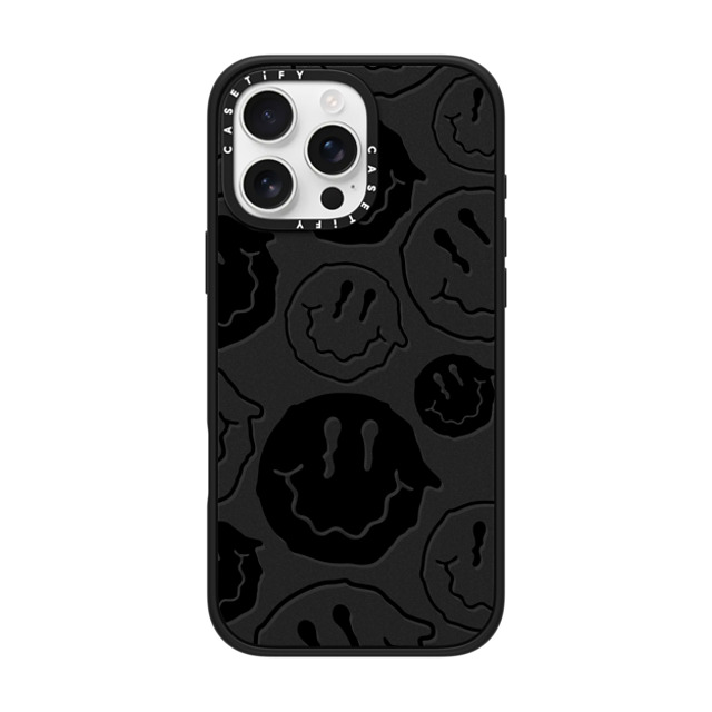 Girl Knows All x CASETiFY iPhone 16 Pro Max ケース マットブラック インパクトケース MagSafe対応 Black Smile