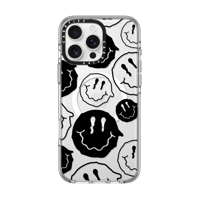 Girl Knows All x CASETiFY iPhone 16 Pro Max ケース クリア クリア ケース MagSafe対応 Black Smile