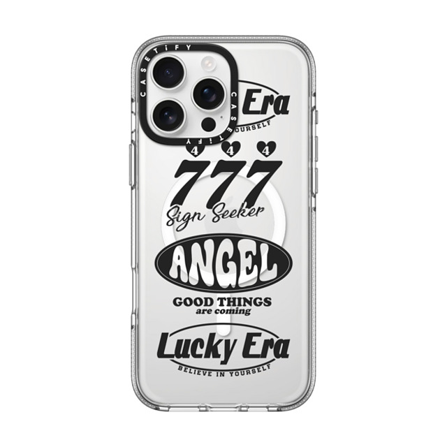 Girl Knows All x CASETiFY iPhone 16 Pro Max ケース クリア クリア ケース MagSafe対応 Angel Baby! Black, Mirror