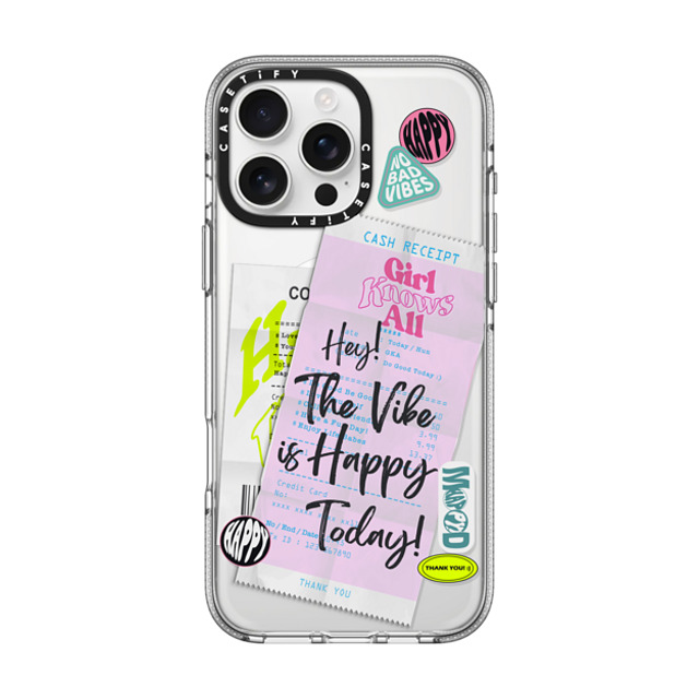 Girl Knows All x CASETiFY iPhone 16 Pro Max ケース クリア クリア ケース MagSafe対応 Happy Receipt