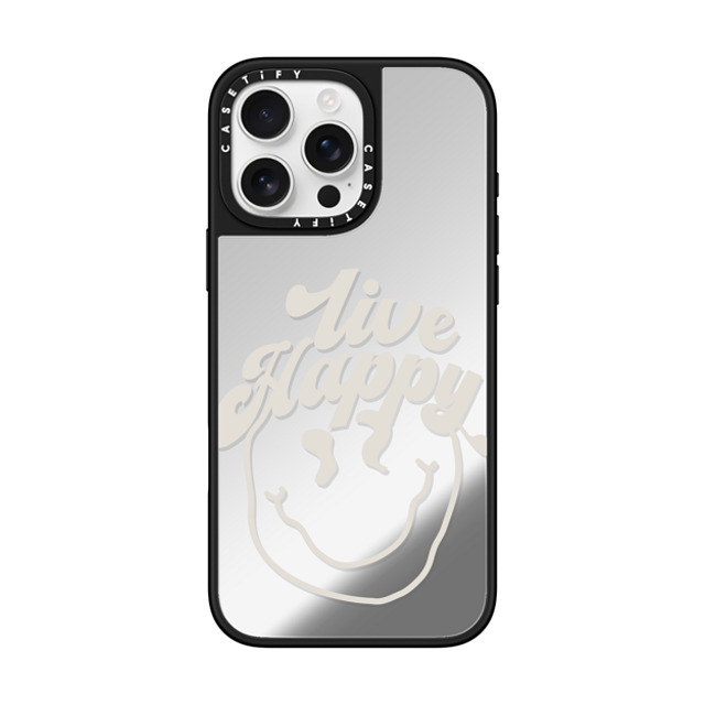 Girl Knows All x CASETiFY iPhone 16 Pro Max ケース Quote,Chrome Silver on Black ミラーケース MagSafe対応 Live Happy, Clear Back to School Girl Knows All x CASETiFY iPhone 16 Pro Max ケース Quote,Chrome Silver on Black ミラーケース MagSafe対応 Live Happy, Clear Back to School