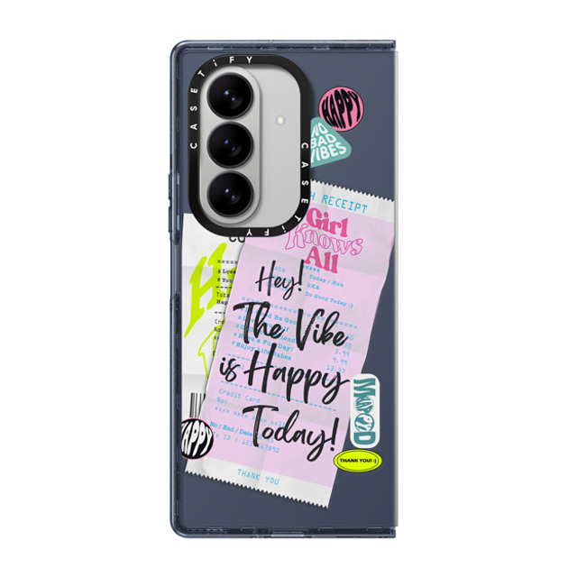 Girl Knows All x CASETiFY Galaxy Z Fold7 ケース Typography ネイビー Impact Magnetic Case Happy Receipt Girl Knows All x CASETiFY Galaxy Z Fold7 ケース Typography ネイビー Impact Magnetic Case Happy Receipt