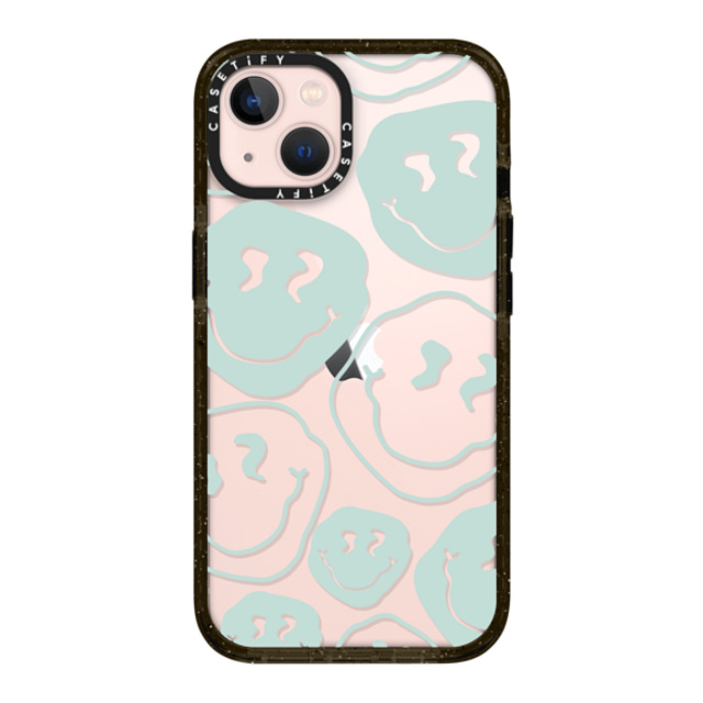 Girl Knows All x CASETiFY iPhone 13 ケース ブラック インパクトケース Aqua Smile Transparent