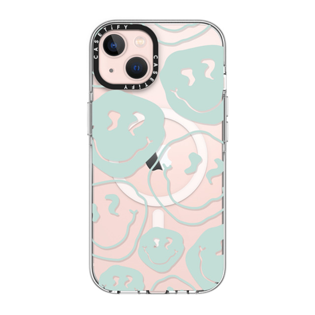 Girl Knows All x CASETiFY iPhone 13 ケース クリア クリア ケース MagSafe対応 Aqua Smile Transparent