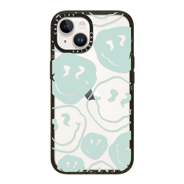 Girl Knows All x CASETiFY iPhone 14 ケース ブラック インパクトケース Aqua Smile Transparent