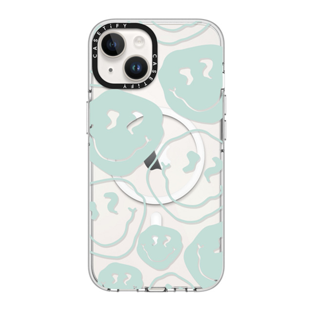 Girl Knows All x CASETiFY iPhone 14 ケース クリア クリア ケース MagSafe対応 Aqua Smile Transparent