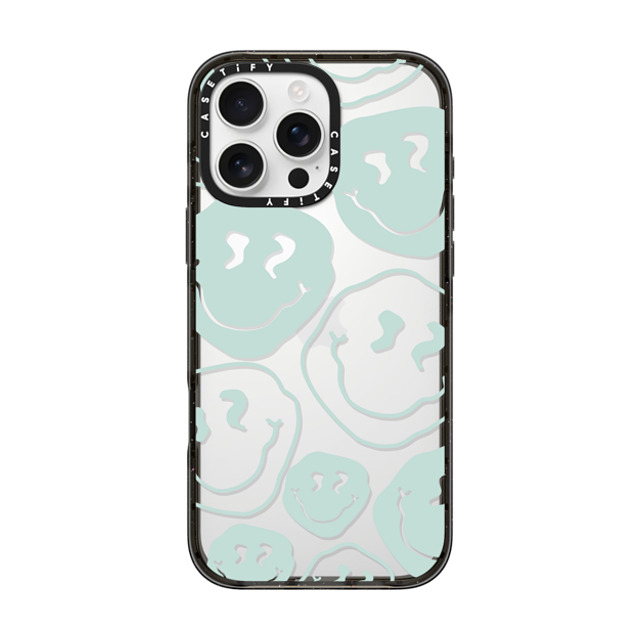 Girl Knows All x CASETiFY iPhone 16 Pro Max ケース ブラック インパクトケース Aqua Smile Transparent